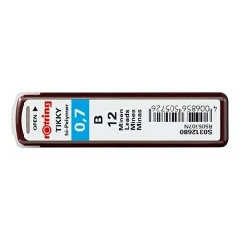 Rotring Грифели 0.7, B грифели rotring s0230451 12 шт 118 мм