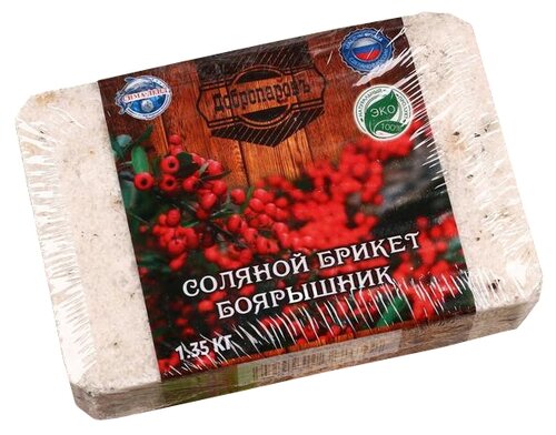 Добропаровъ Соляной брикет с алтайскими травами Боярышник 1,35 кг 23 л 15 см 10 см 5 см 1.35 кг боярышник белая