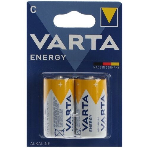 Varta Батарейка алкалиновая Varta Energy, C, LR14-2BL, 1.5В, блистер, 2 шт.