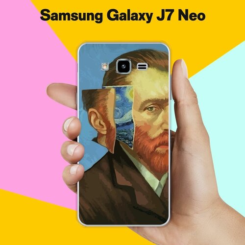 силиконовый чехол на samsung galaxy j7 neo самсунг джей 7 нео с принтом дымка над горным озером Силиконовый чехол на Samsung Galaxy J7 Neo Ван Гог / для Самсунг Галакси Джей 7 Нео