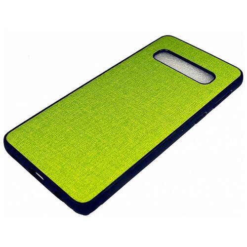 Силиконовый чехол Floveme с текстурой под ткань для Samsung Galaxy S10 (зеленый)