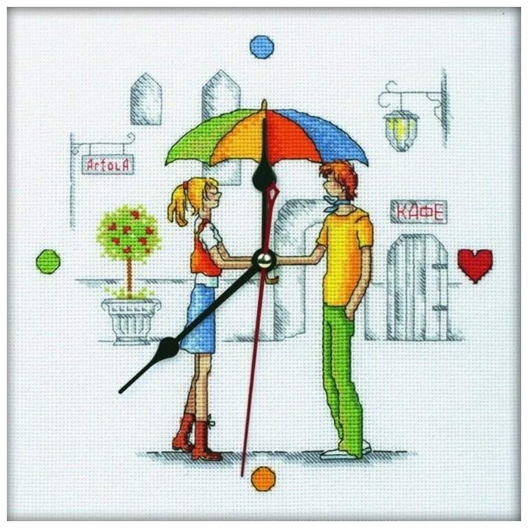 Набор для вышивания "Встреча под зонтом" крестом 25х25см 40002