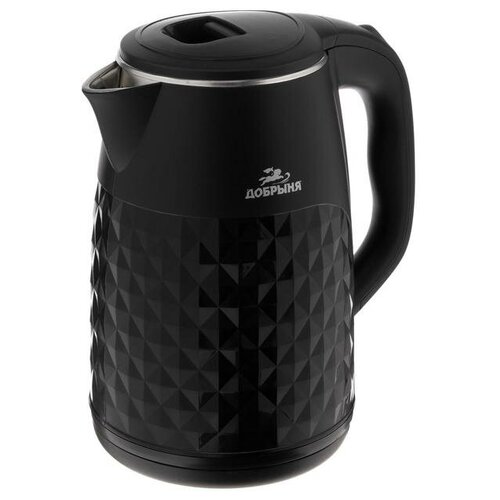 Чайник электрический Добрыня DO-1237B пластик колба металл 28 л 2200 Вт чёрный 220700₽