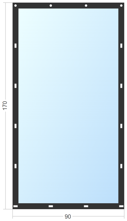Мягкое окно Софтокна 90х170 см съемное, Скоба-ремешок, Прозрачная пленка 0,7мм, Черная окантовка, Комплект для установки - фотография № 3