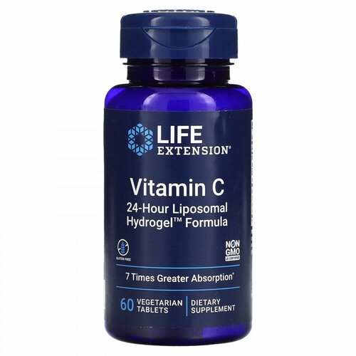 Life Extension, Витамин C с фитосомами биокверцетина, 60 вегетарианских таблеток