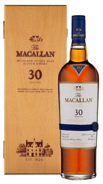 Виски Macallan Sherry Oak 30 лет, 0.7 л в подарочной упаковке
