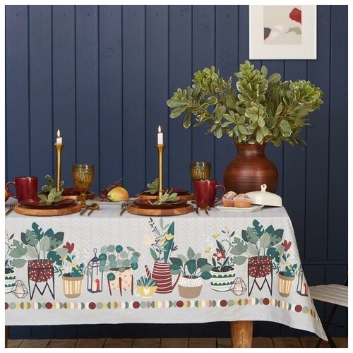 Скатерть 110x149 см Прямоугольная Цветочно-растительная Саржа 1960₽