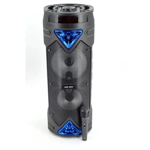 Портативная колонка Bluetooth BT-SPEAKER ZQS 6203 Синяя/C микрофоном/Пульт ДУ