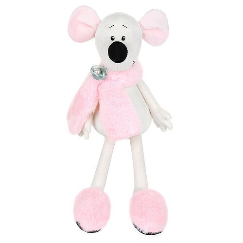 фото Мягкая игрушка крыса василиса в розовом шарфике и тапочках, 23 см (mt-mrt021926-23) maxitoys luxury