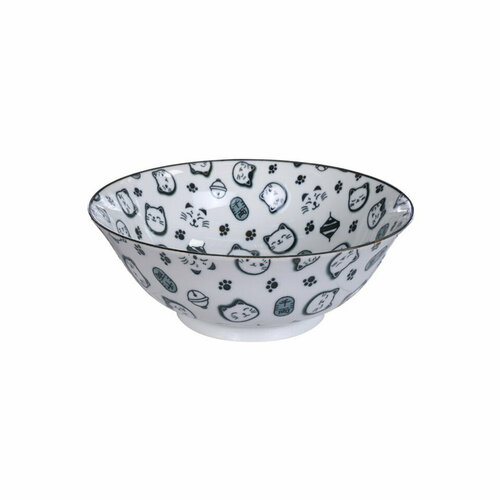 Салатник TOKYO DESIGN Kawaii, 18 см, 1000 мл, фарфор, бело-синий (16126)