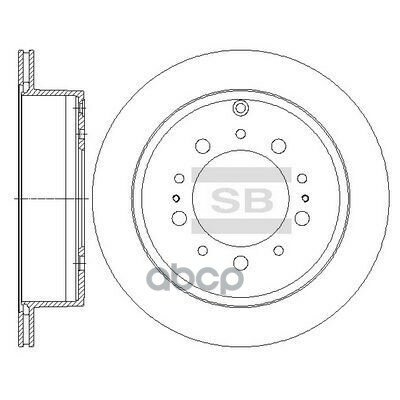 Диск Тормозной Toyota Land Cruiser J200 4.5D/4.7 07-/Lexus Lx570 08- Задний Sangsin brake арт. SD4032