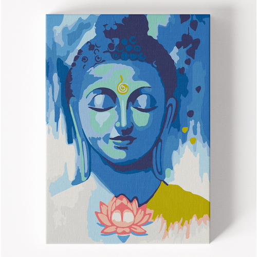 Картина Будда по номерам 3 уровня сложности, размер 30х40см