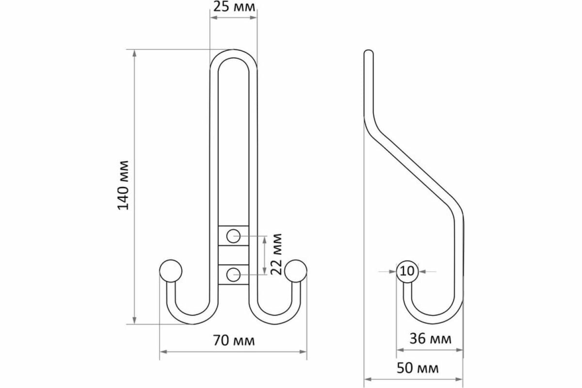 Крючок мебельный KM303AC, трёхрожковый, цвет медь - фотография № 8