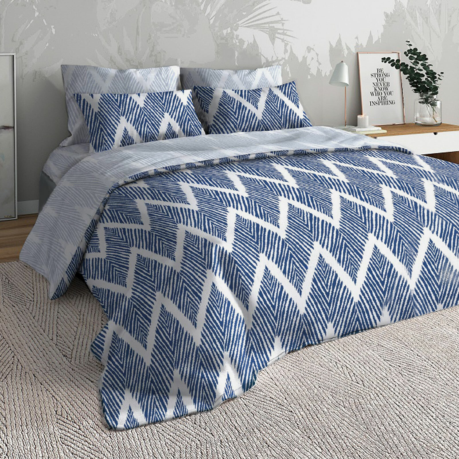 Комплект постельного белья Славянский текстиль Blum 2 спальный, простынь 180х215, наволочки 50х70 поплин, 100% хлопок