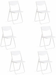 Комплект стульев TetChair FOLDER (mod. 3016), складной, пластик, белый, 6 шт.