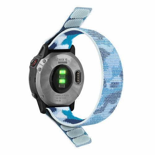 Нейлоновый ремешок NylonFit 22 мм Garmin Fenix, Quatix 5, MARQ, Forerunner, instinct, Epix Gen 2, 260 мм (камо небесный)