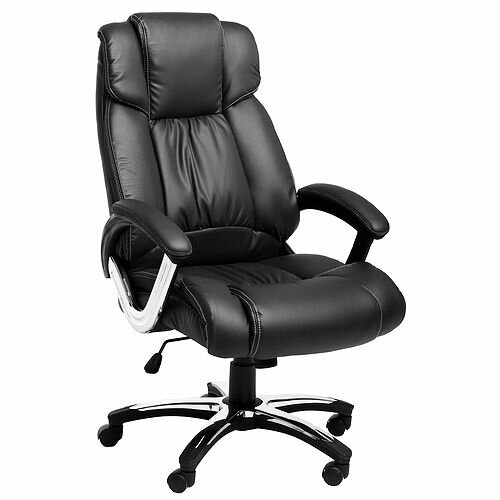 Офисное кресло College H-8766L-1 макс. нагрузка 120 кг, с регулировкой высоты, обивка из кожи, 74 x 74 x 123 см H-8766L-1/Black черный