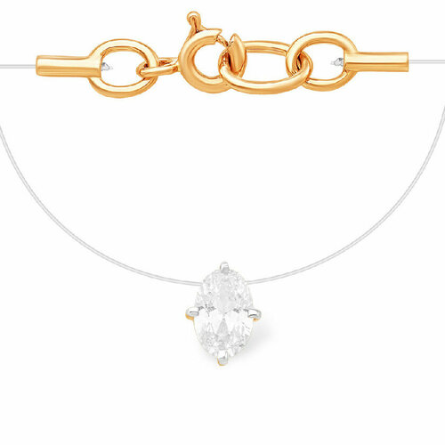 Колье EFREMOV, золото, 585 проба, фианит, длина 45 см., красный, золотой