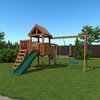 Детская деревянная игровая площадка для улицы дачи CustWood Junior Color JC5 с деревянной крышей - изображение