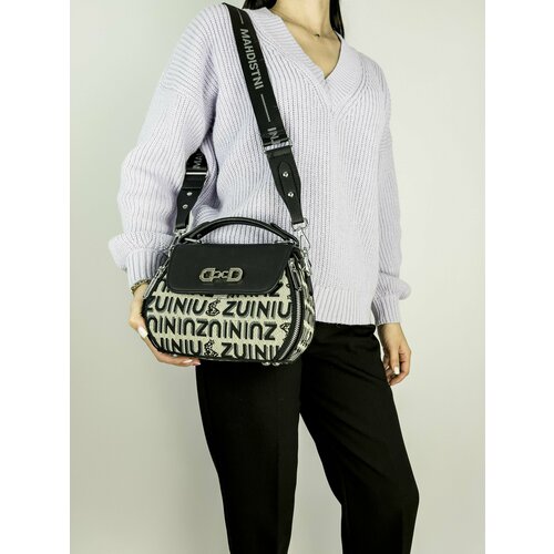 фото Сумка багет , серый, черный zuiniu