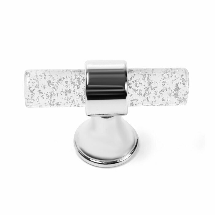 Изображение Ручка кнопка CAPPIO PK106, D=12 мм, пластик, цвет прозрачный/хром 9905902