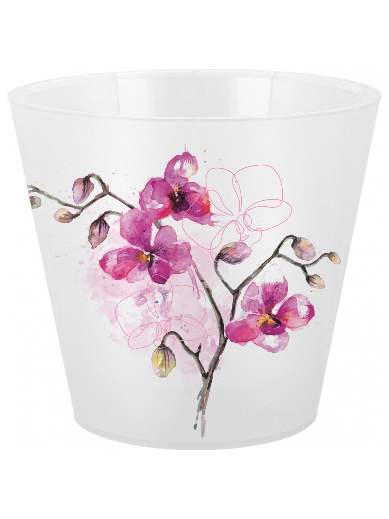 Горшок для цветов с дренажной вставкой InGreen коллекция London Orchid Deco, пластиковый, 1,6л, 160мм, 160х160х145 (IG6196) Фуксия