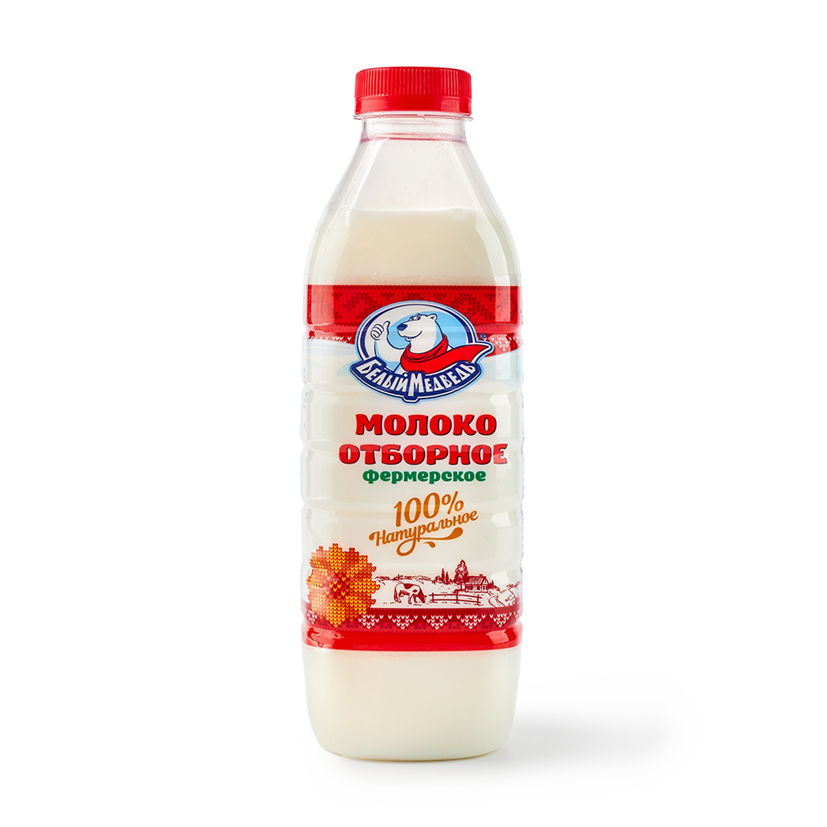Молоко "Белый медведь", пастеризованное, 3,5% жирности, 0,9 л