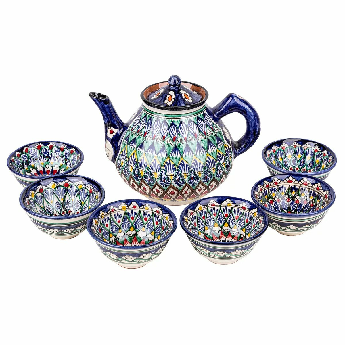 Сервиз узбекской посуды Риштан (7 предметов)