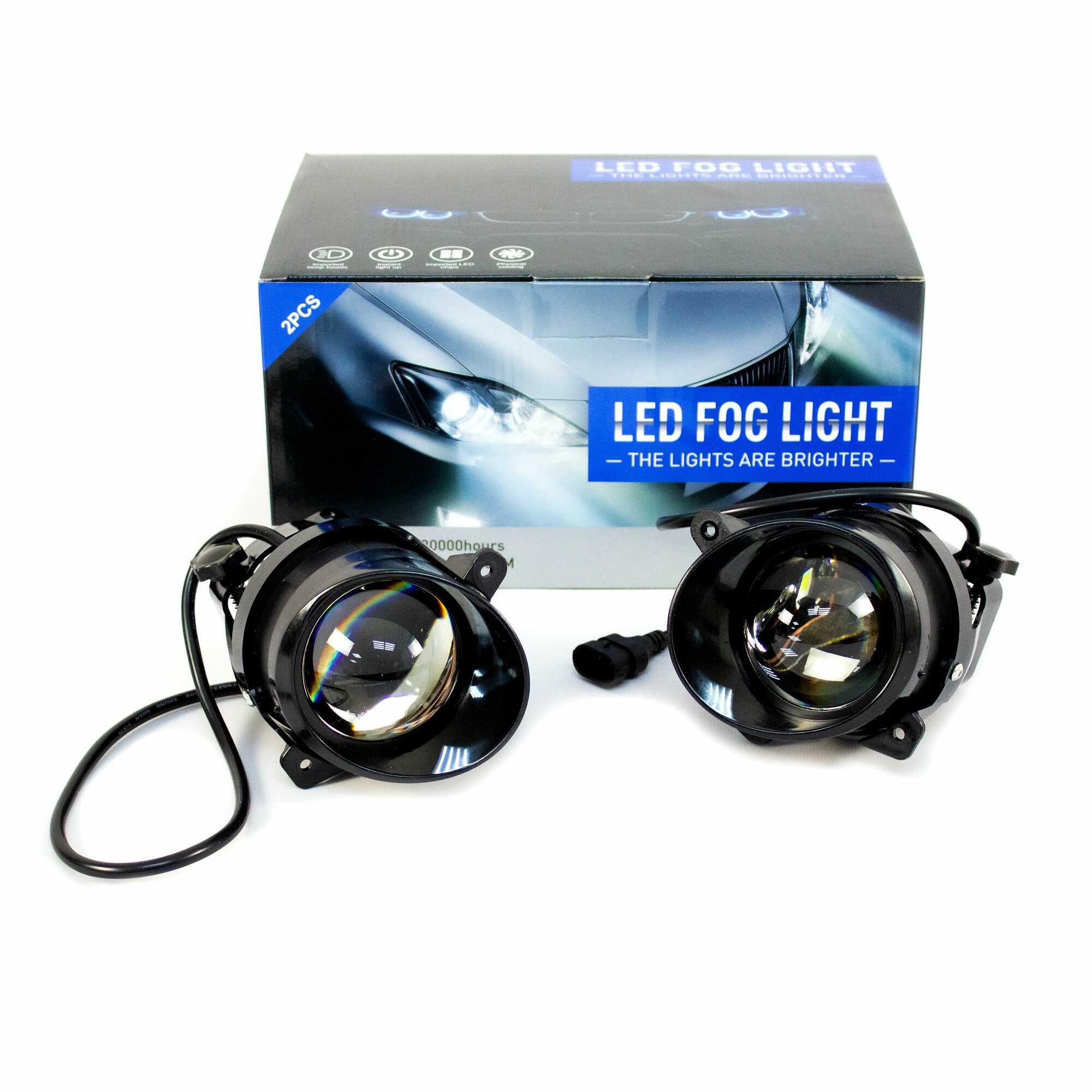 фото Противотуманные фары (ПТФ) "ZMB" с Bi-LED модулем на Nissan Almera, Primera, X-Trail, Teana, Qashqai (дорестайл)