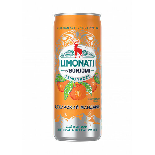 Лимонад боржоми LIMONATI BY BORJOMI Аджарский мандарин 0,33л