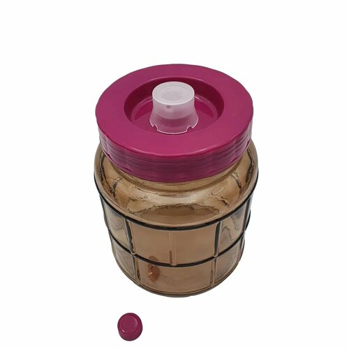 Банка с гидрозатвором стеклянная 5 литров / Цвет стекла : коричневый / Крышка винтовая / Бутыль 5000 мл / Для хранения / Для брожения / Для браги / Для вина и настоек / Серии Bottiglia