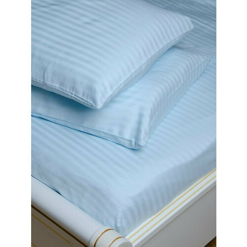 Наволочки Виктория Страйп сатин 7070 2 шт голубые хлопок 811₽