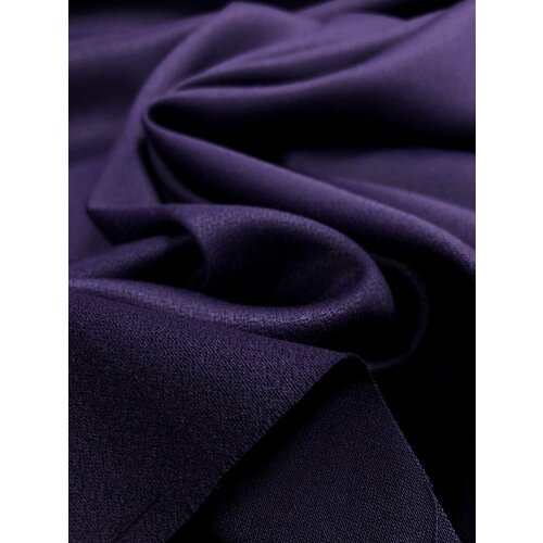 Ткань Шерсть-сатин фиолетового цвета, 0,8 метра, Италия