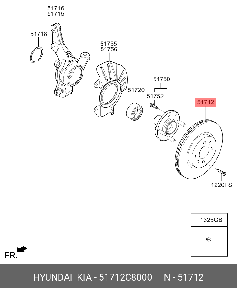 Диск тормозной перед Hyundai Kia 51712-C8000