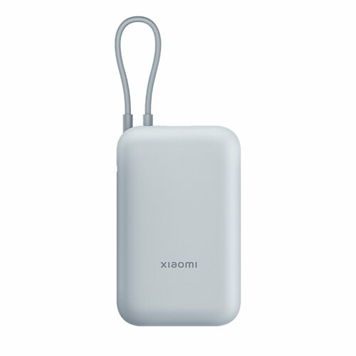 Внешний аккумулятор Xiaomi Mi Power Bank With Cable USB-C 10000mAh с быстрой зарядкой 225W Pocket Version Blue голубой со шнурком 200000₽