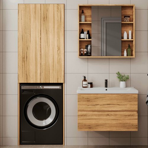 Изображение товара Шкаф напольный SanStar Lavanti для стиральной машины для ванной комнаты Дуб вотан