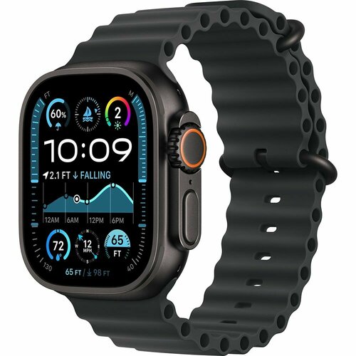 Умные часы Apple Watch Ultra 2 (2024), 49mm Titanium Black, Ocean Band Black (без SIM) черный