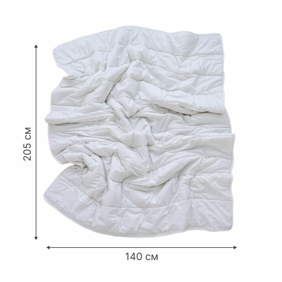 Одеяло 15 спальное всесезонное 140х205 YERRNA, чехол перкаль (хлопок 100%), стеганое, цвет белый — фото 1