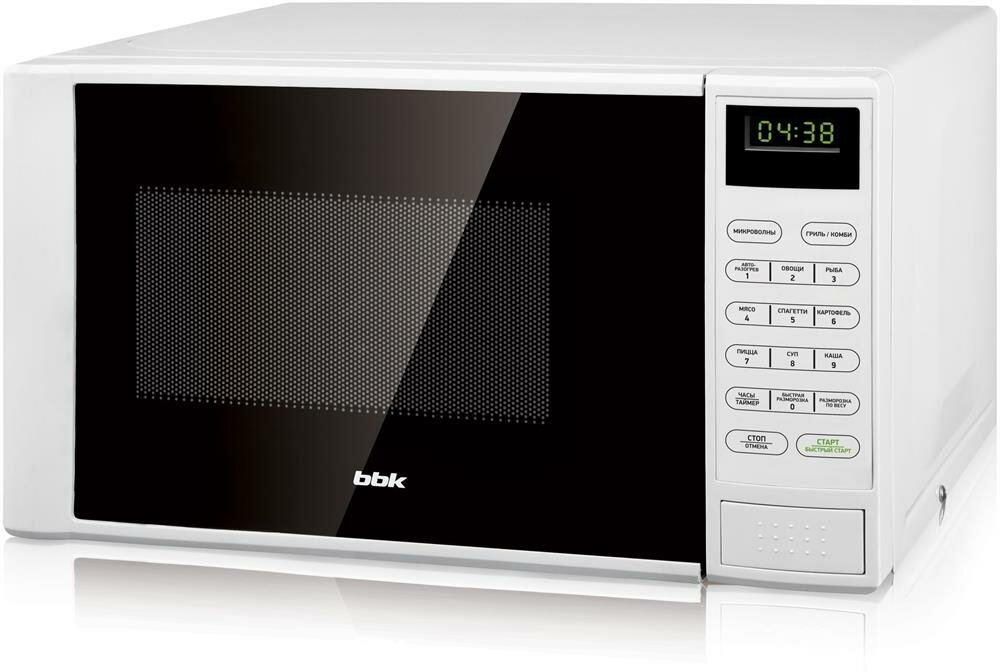 Микроволновая печь BBK 20MWG-735S/W с грилем объем 20 л мощность 700 Вт белый