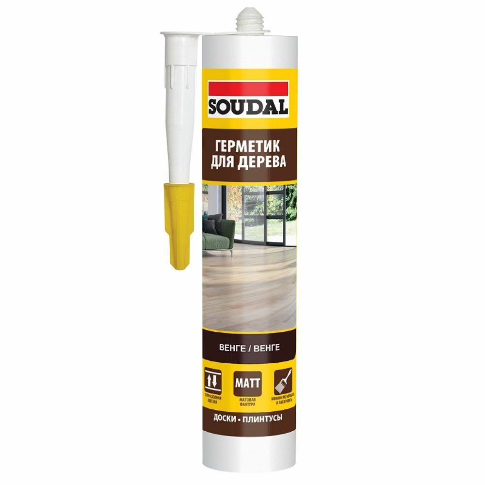 Герметик Soudal для дерева акрилатный светло-серый 280 мл