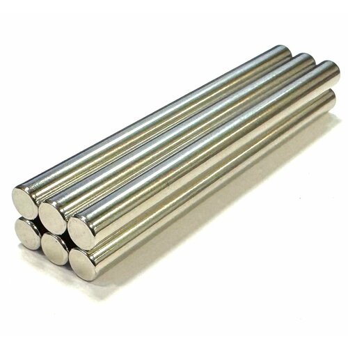 Неодимовый магнит 6х80 мм, N52, никель