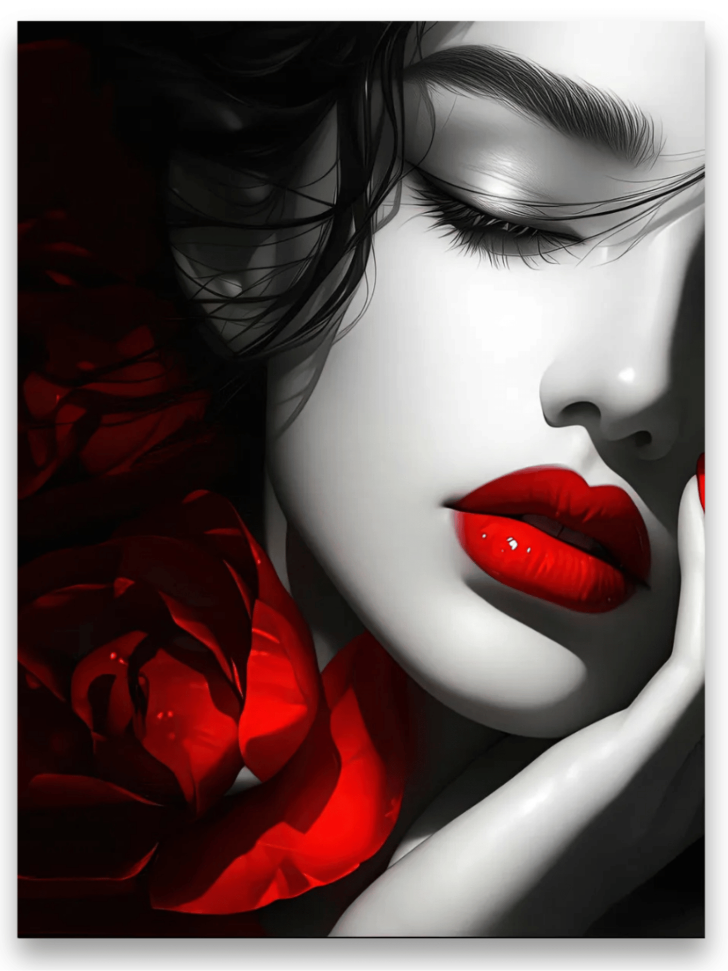 Алмазная мозаика на подрамнике 40x50/Черно-красные