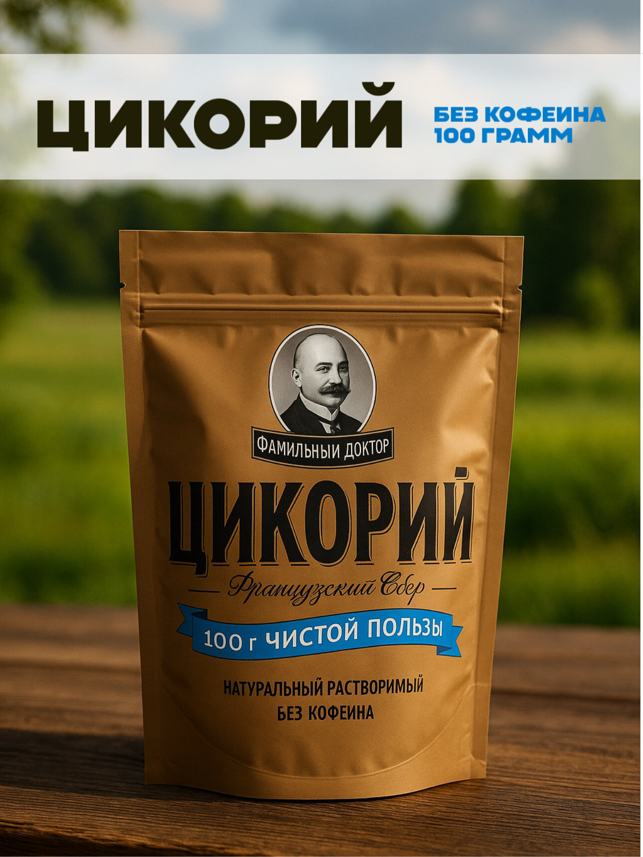 Цикорий "Фамильный Доктор Французский сбор", сублимированный, 100г