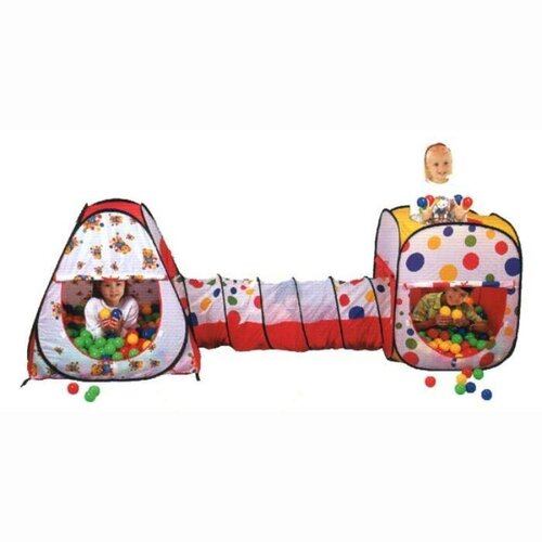 Детский игровой домик Calida 2 палатки с тоннелем 180 см + 200 шаров