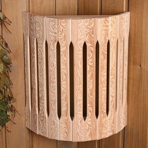 Абажур деревянный угловой Русские узоры 31х27х11 см 1363₽