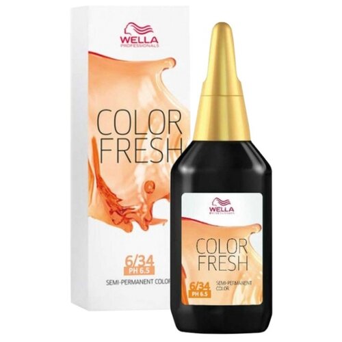 фото Средство Wella Professionals краска Color Fresh полуперманентная, оттенок 6/34 темно-золотистый медный, 75 мл