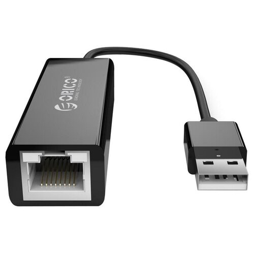 Сетевой адаптер ORICO UTJ-U2-BK, черный адаптер usb3 0 rj45 1gbps orico utk u3 bk черный