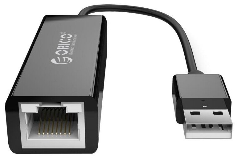 Сетевой адаптер с подключением USB-A 2.0 Orico UTJ-U2, черный [ORICO-UTJ-U2-BK]