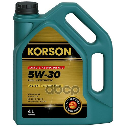 KORSON KS00022 5W-30 FULL SYNTHETIC A3/B4 4л (синт. мотор. масло.)