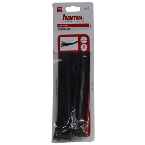 Хомуты Hama H-20560 для кабеля 20 см 50 шт. термостойкие пластик черный 00020560